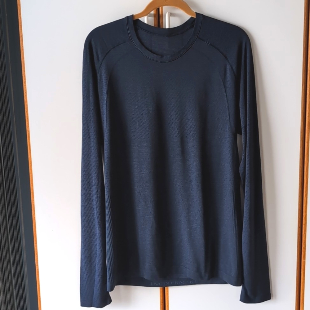 Lululemon Metal Vent Tech Surge Long Sleeve M Nautical Navy Blueprint